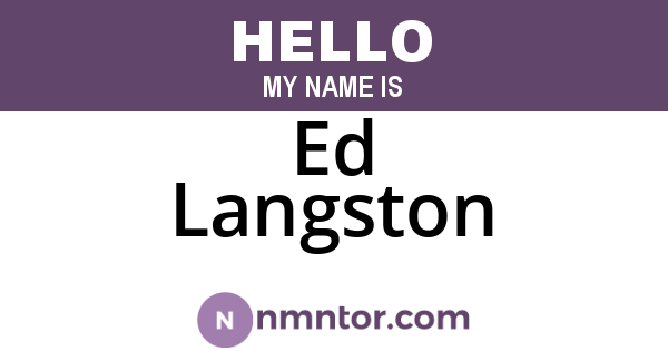Ed Langston