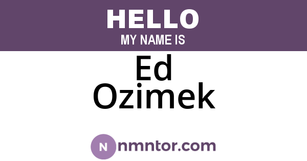 Ed Ozimek