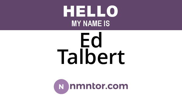 Ed Talbert