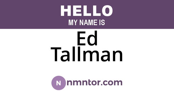 Ed Tallman