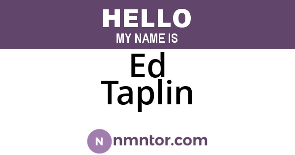Ed Taplin