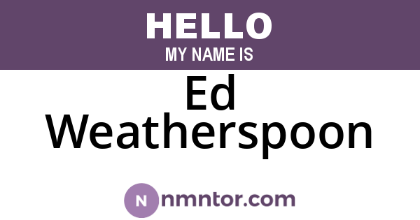 Ed Weatherspoon