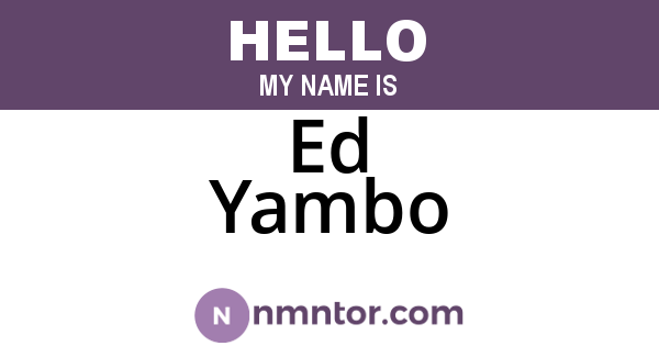 Ed Yambo