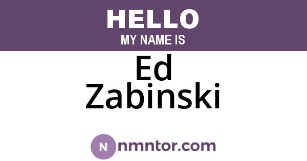 Ed Zabinski