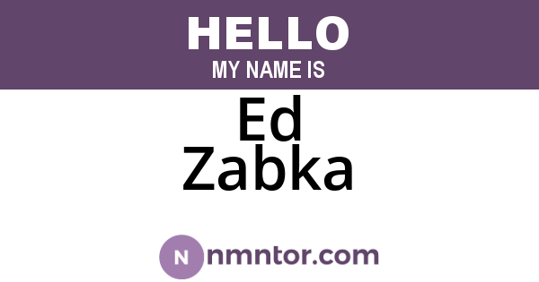 Ed Zabka