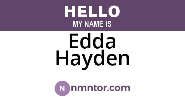 Edda Hayden