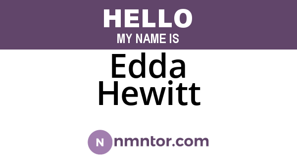 Edda Hewitt