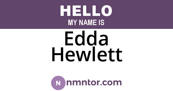 Edda Hewlett