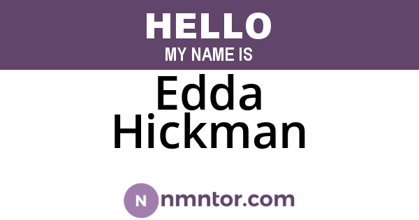 Edda Hickman