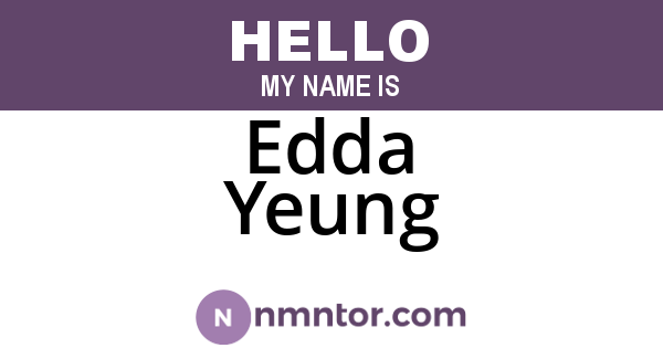 Edda Yeung