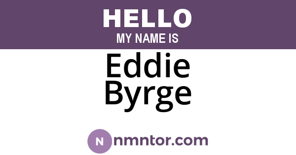 Eddie Byrge
