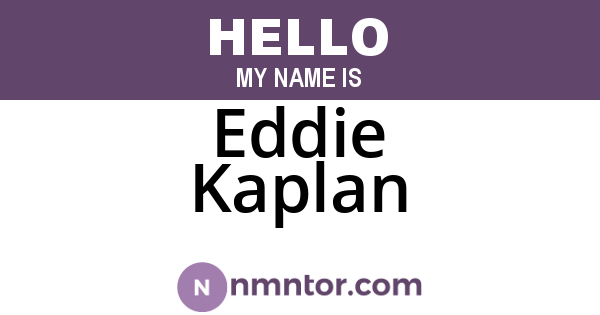 Eddie Kaplan
