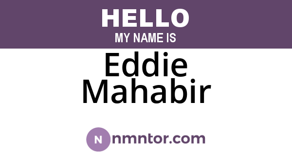 Eddie Mahabir