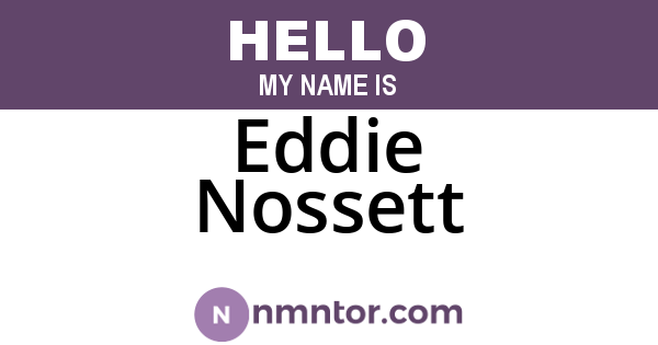 Eddie Nossett