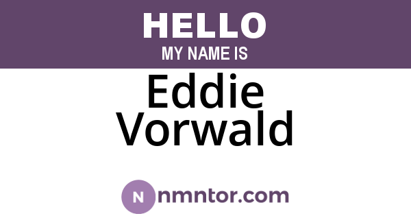 Eddie Vorwald
