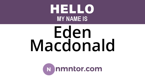 Eden Macdonald