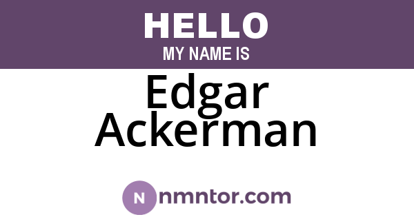 Edgar Ackerman
