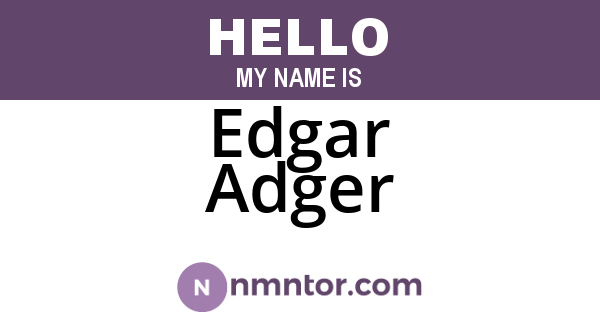 Edgar Adger