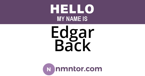 Edgar Back