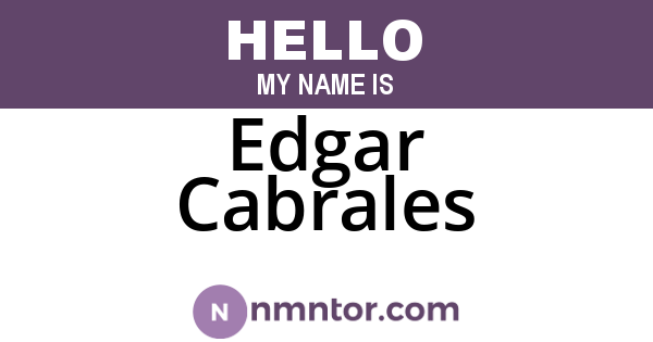 Edgar Cabrales