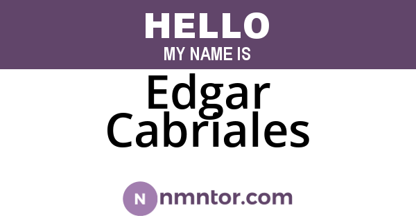 Edgar Cabriales