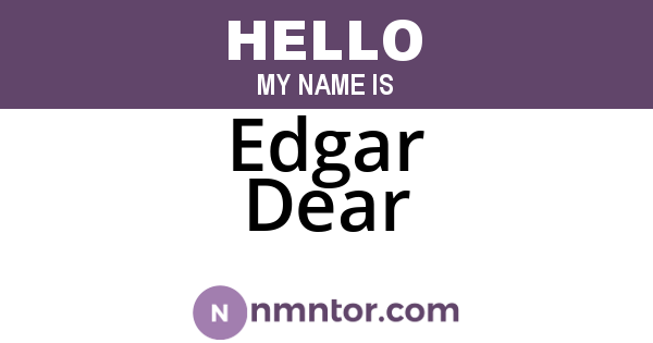 Edgar Dear