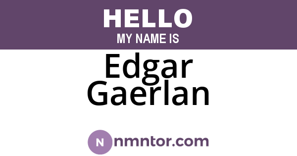 Edgar Gaerlan