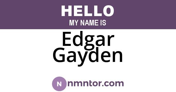Edgar Gayden