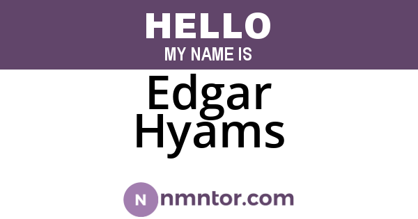 Edgar Hyams