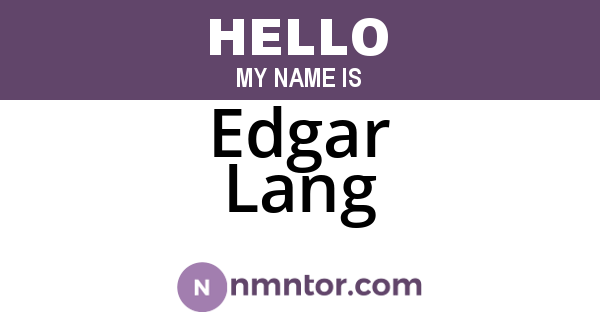 Edgar Lang