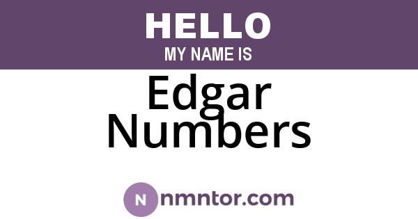 Edgar Numbers