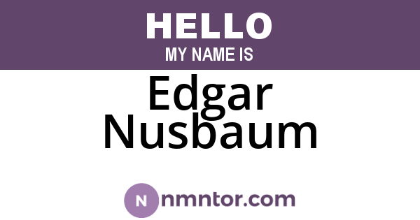 Edgar Nusbaum