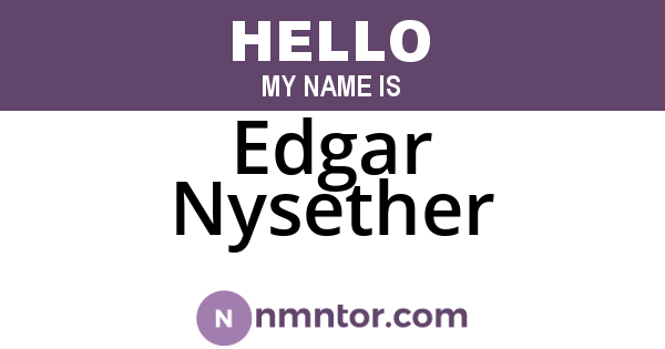 Edgar Nysether