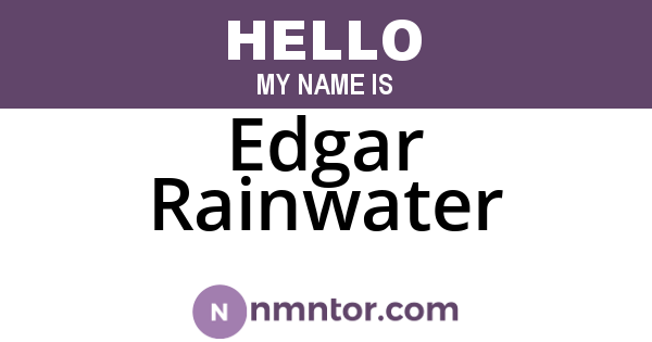 Edgar Rainwater