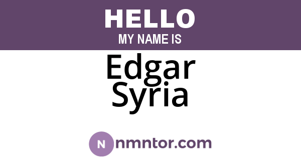 Edgar Syria