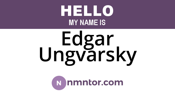 Edgar Ungvarsky