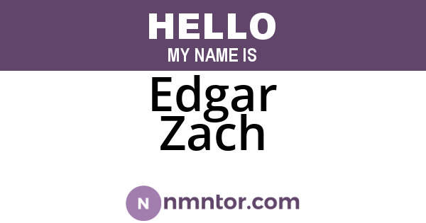 Edgar Zach