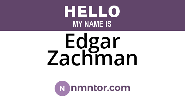 Edgar Zachman