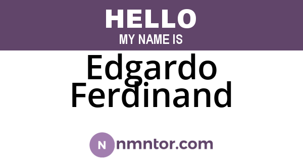 Edgardo Ferdinand