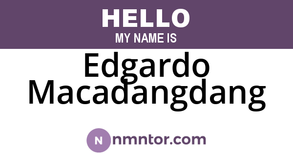 Edgardo Macadangdang