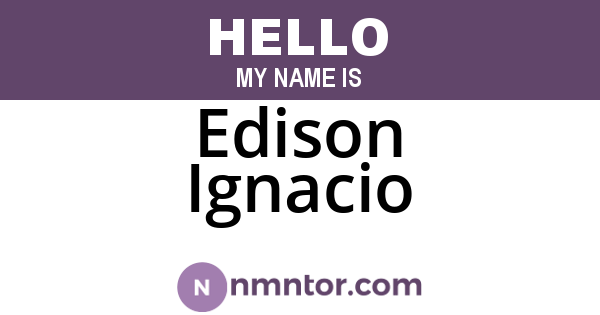 Edison Ignacio