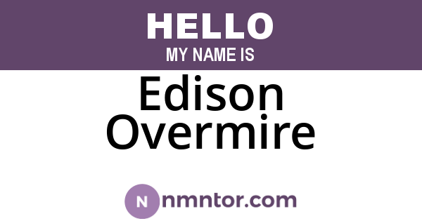 Edison Overmire