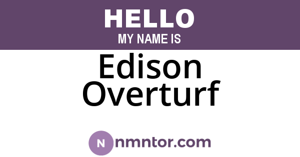 Edison Overturf