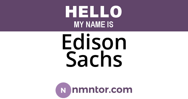 Edison Sachs