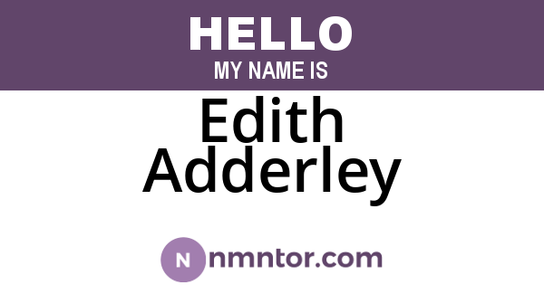 Edith Adderley