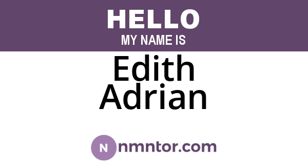 Edith Adrian