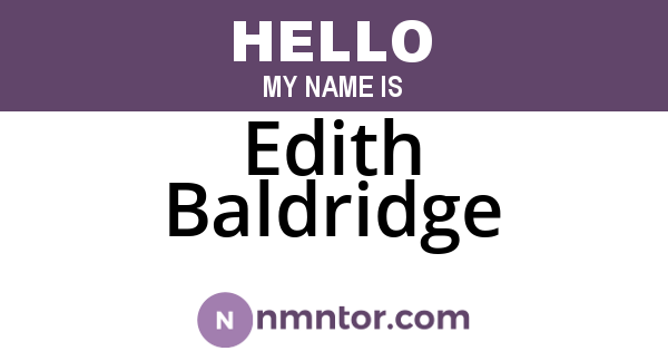 Edith Baldridge