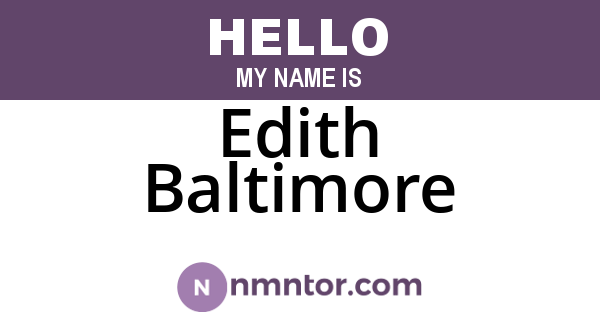 Edith Baltimore