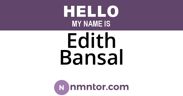 Edith Bansal