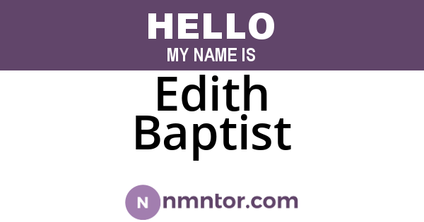 Edith Baptist